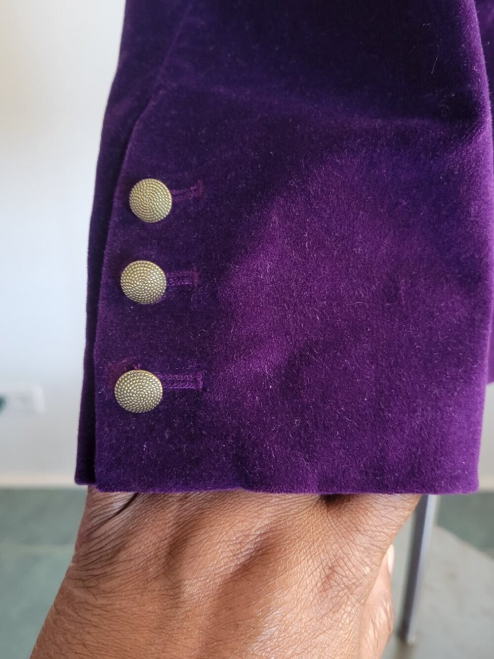 DG2 by Diane Gilman Stretch Velvet Blazer Jacket | Women's Medium | Royal Purple - Picture 10 of 16